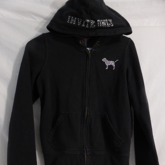 PINK Victoria's Secret black led edition hoodie